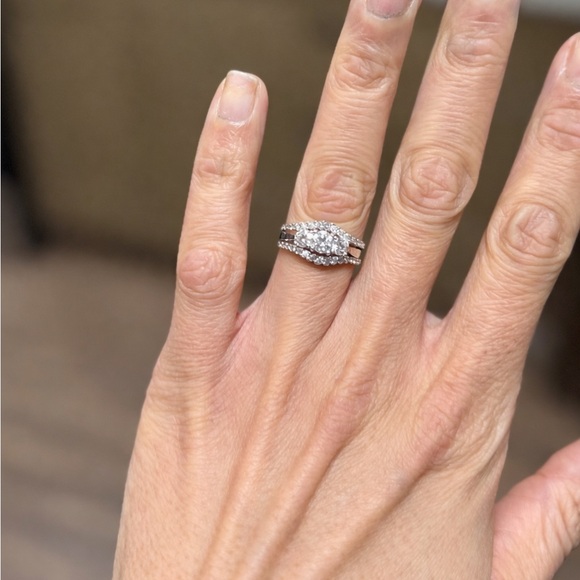 ✨ 1.50 CTTW Diamond Ring & Enhancer Set | 14KT White Gold | Size 7 ✨ - Picture 7 of 9